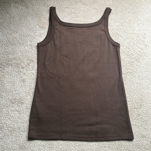 Beaded Brown Lady Hathaway V Neck Tank Top - Picture 4 of 7